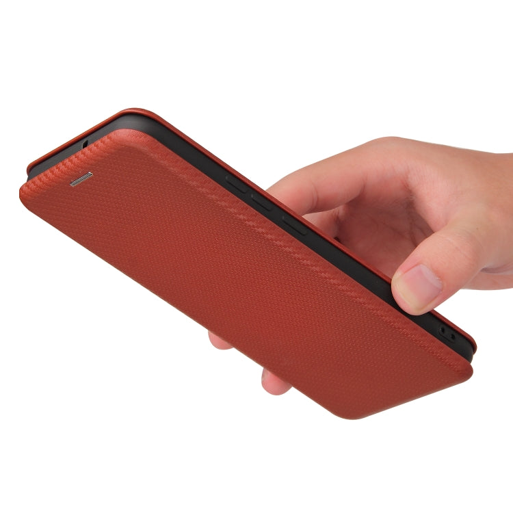 For ZTE Libero 5G Carbon Fiber Texture Horizontal Flip TPU + PC + PU Leather Case with Card Slot