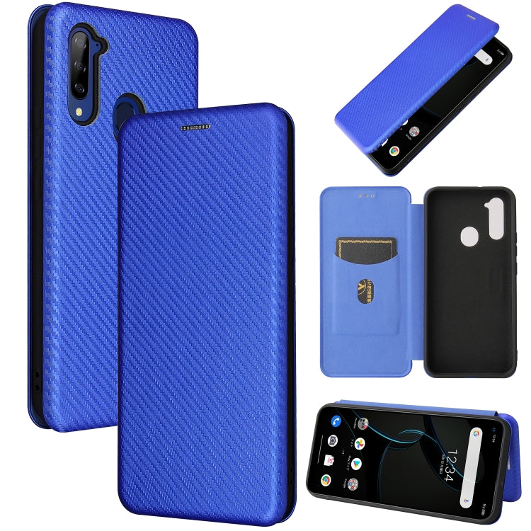 For ZTE Libero 5G Carbon Fiber Texture Horizontal Flip TPU + PC + PU Leather Case with Card Slot