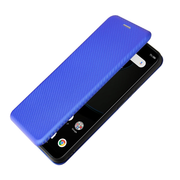 For ZTE Libero 5G Carbon Fiber Texture Horizontal Flip TPU + PC + PU Leather Case with Card Slot