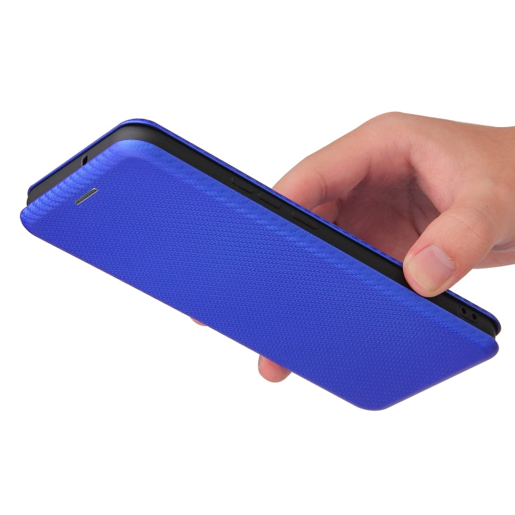 For ZTE Libero 5G Carbon Fiber Texture Horizontal Flip TPU + PC + PU Leather Case with Card Slot