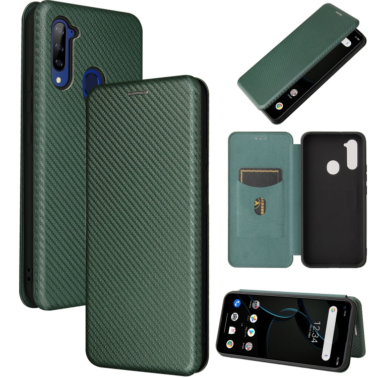 For ZTE Libero 5G Carbon Fiber Texture Horizontal Flip TPU + PC + PU Leather Case with Card Slot