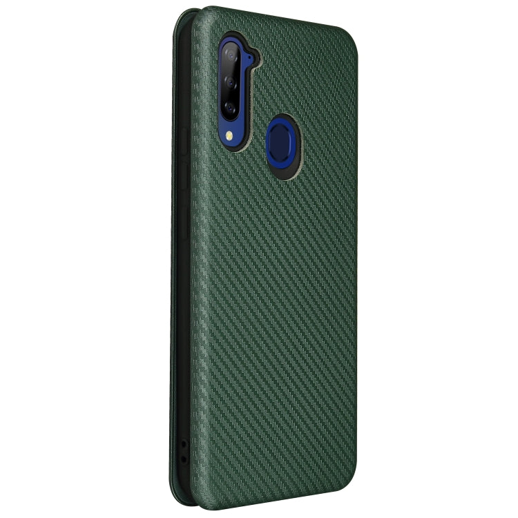 For ZTE Libero 5G Carbon Fiber Texture Horizontal Flip TPU + PC + PU Leather Case with Card Slot