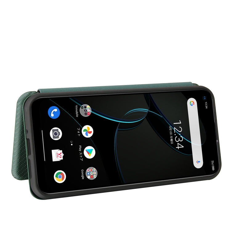 For ZTE Libero 5G Carbon Fiber Texture Horizontal Flip TPU + PC + PU Leather Case with Card Slot