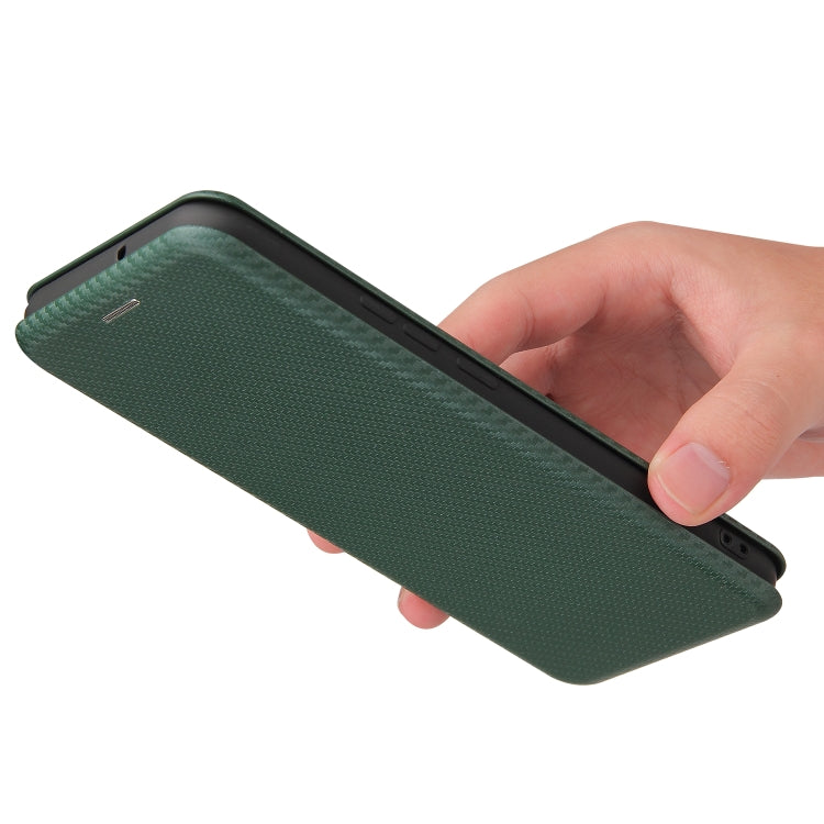 For ZTE Libero 5G Carbon Fiber Texture Horizontal Flip TPU + PC + PU Leather Case with Card Slot