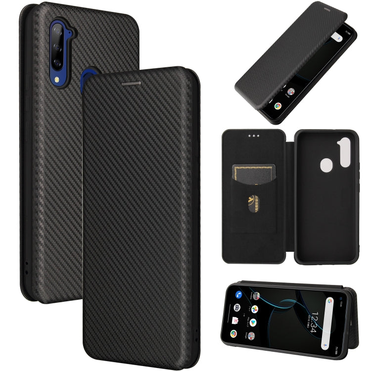 For ZTE Libero 5G Carbon Fiber Texture Horizontal Flip TPU + PC + PU Leather Case with Card Slot