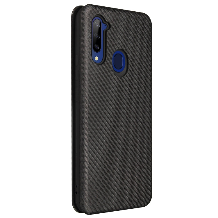 For ZTE Libero 5G Carbon Fiber Texture Horizontal Flip TPU + PC + PU Leather Case with Card Slot