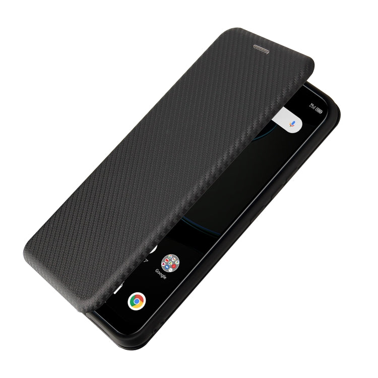 For ZTE Libero 5G Carbon Fiber Texture Horizontal Flip TPU + PC + PU Leather Case with Card Slot