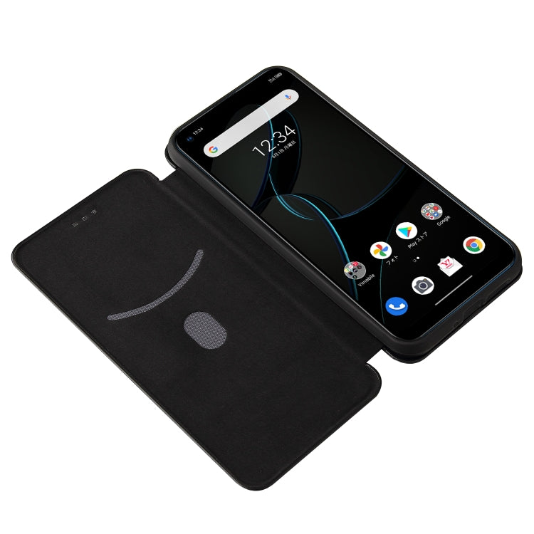 For ZTE Libero 5G Carbon Fiber Texture Horizontal Flip TPU + PC + PU Leather Case with Card Slot