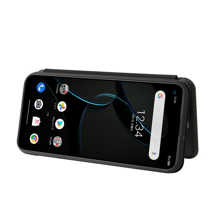 For ZTE Libero 5G Carbon Fiber Texture Horizontal Flip TPU + PC + PU Leather Case with Card Slot