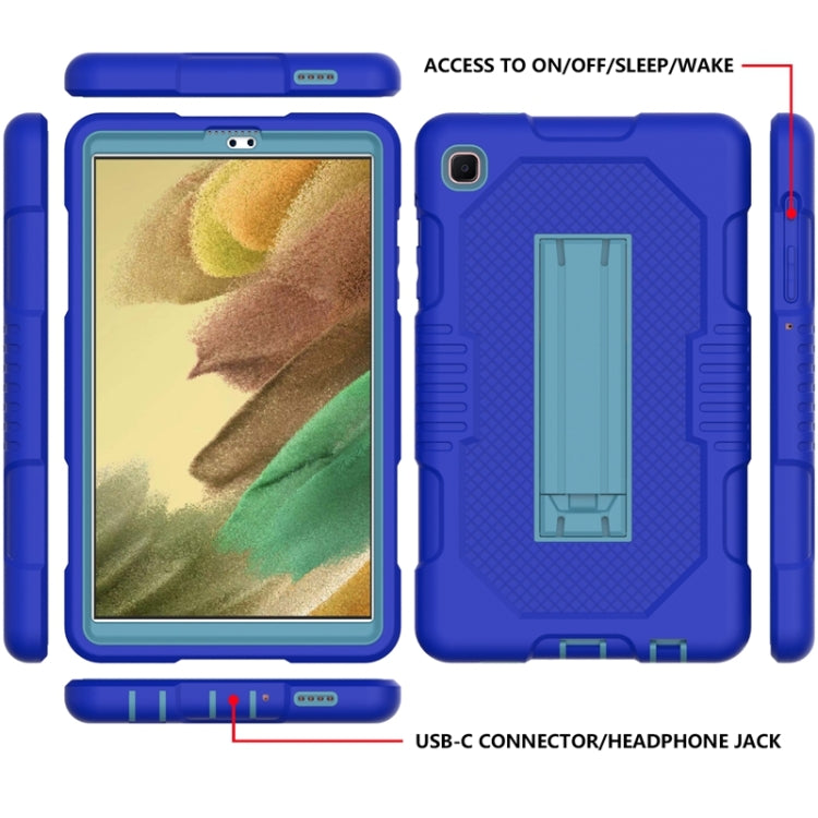 For Samsung Galaxy Tab A7 Lite T220 / T225 (2021) Contrast Color Robot Shockproof Silicone + PC Protective Case with Holder