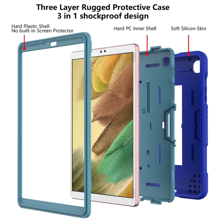 For Samsung Galaxy Tab A7 Lite T220 / T225 (2021) Contrast Color Robot Shockproof Silicone + PC Protective Case with Holder