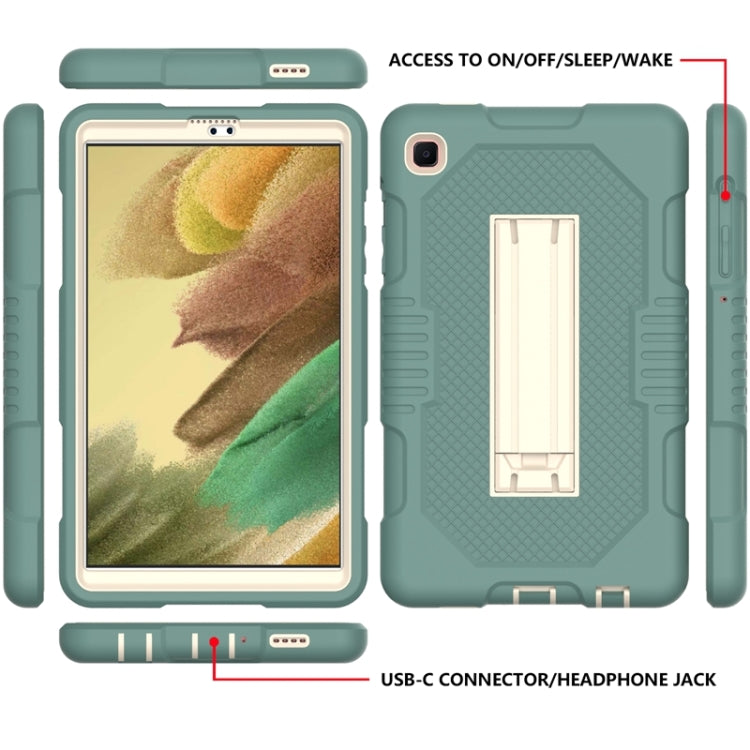 For Samsung Galaxy Tab A7 Lite T220 / T225 (2021) Contrast Color Robot Shockproof Silicone + PC Protective Case with Holder