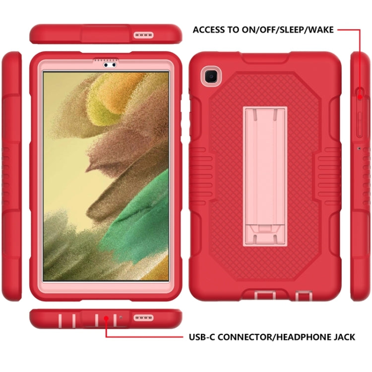 For Samsung Galaxy Tab A7 Lite T220 / T225 (2021) Contrast Color Robot Shockproof Silicone + PC Protective Case with Holder