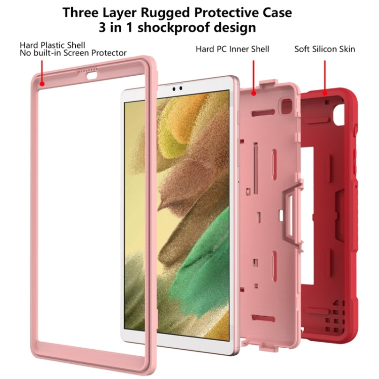 For Samsung Galaxy Tab A7 Lite T220 / T225 (2021) Contrast Color Robot Shockproof Silicone + PC Protective Case with Holder