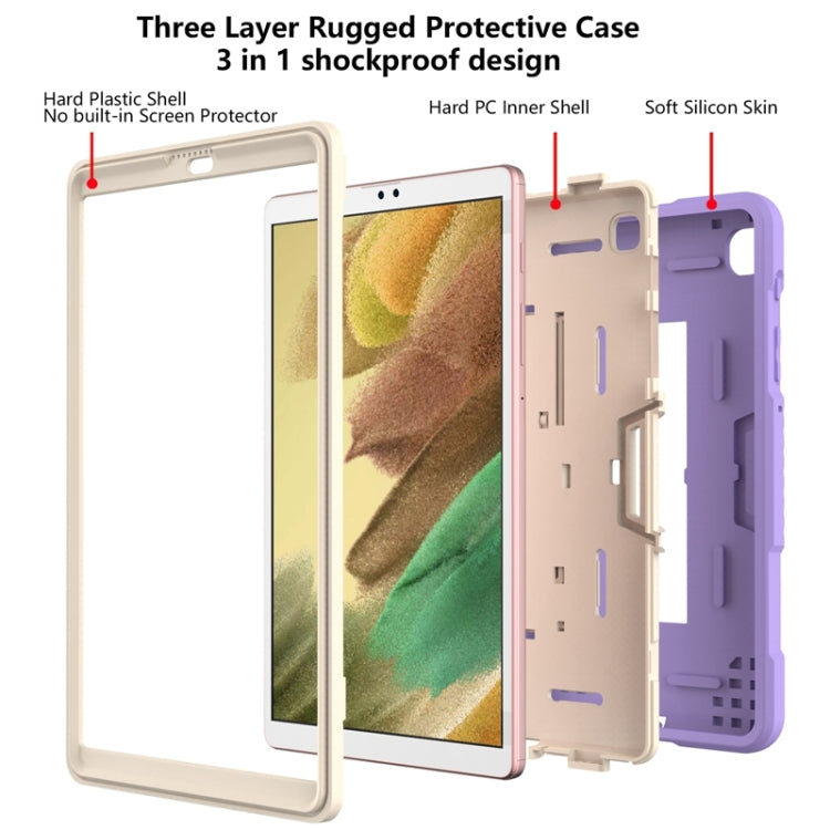 For Samsung Galaxy Tab A7 Lite T220 / T225 (2021) Contrast Color Robot Shockproof Silicone + PC Protective Case with Holder