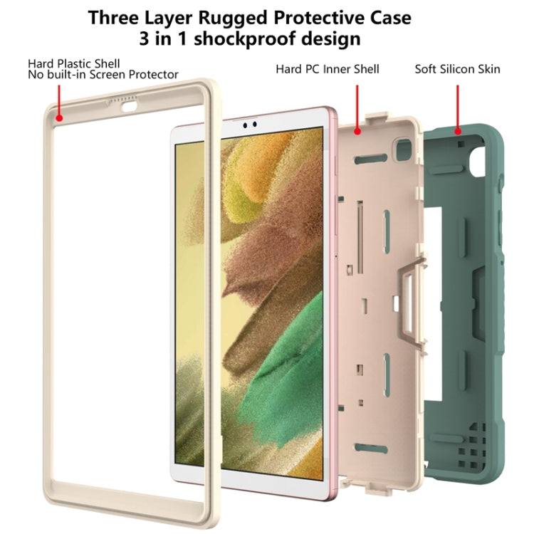 For Samsung Galaxy Tab A7 Lite T220 / T225 (2021) Contrast Color Robot Shockproof Silicone + PC Protective Case with Holder