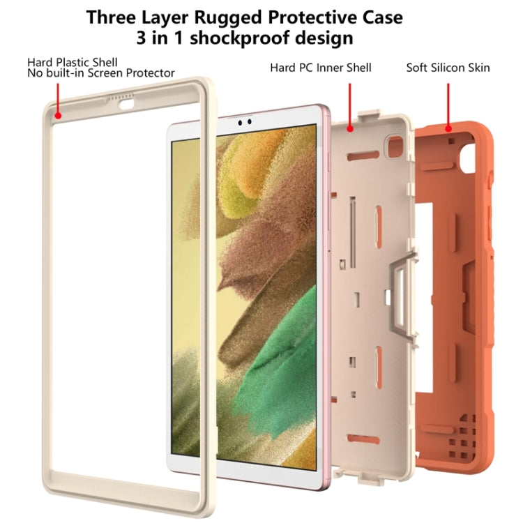 For Samsung Galaxy Tab A7 Lite T220 / T225 (2021) Contrast Color Robot Shockproof Silicone + PC Protective Case with Holder