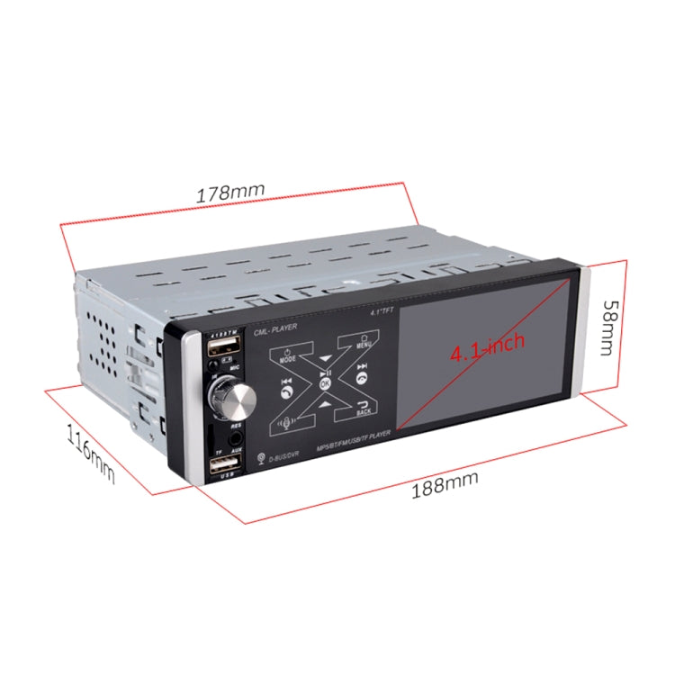 Q3262 4.1 inch Capacitive Screen Car Bluetooth MP5 Radio, Support U Disk / Hands-free Call with Remote Controler, Style:Standard