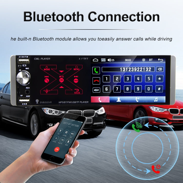 Q3262 4.1 inch Capacitive Screen Car Bluetooth MP5 Radio, Support U Disk / Hands-free Call with Remote Controler, Style:Standard + 8LEDs Light Camera