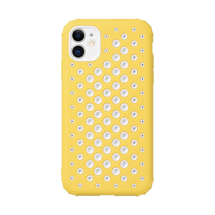 For iPhone 11 Pro Max Candy Color Mesh Heat Dissipation TPU Protective Case