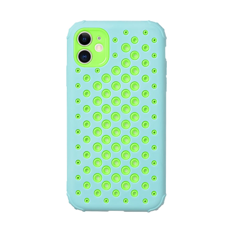For iPhone 11 Pro Max Candy Color Mesh Heat Dissipation TPU Protective Case