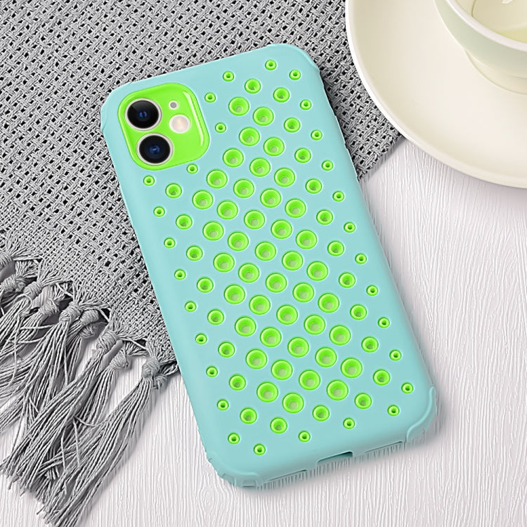 For iPhone 11 Pro Max Candy Color Mesh Heat Dissipation TPU Protective Case