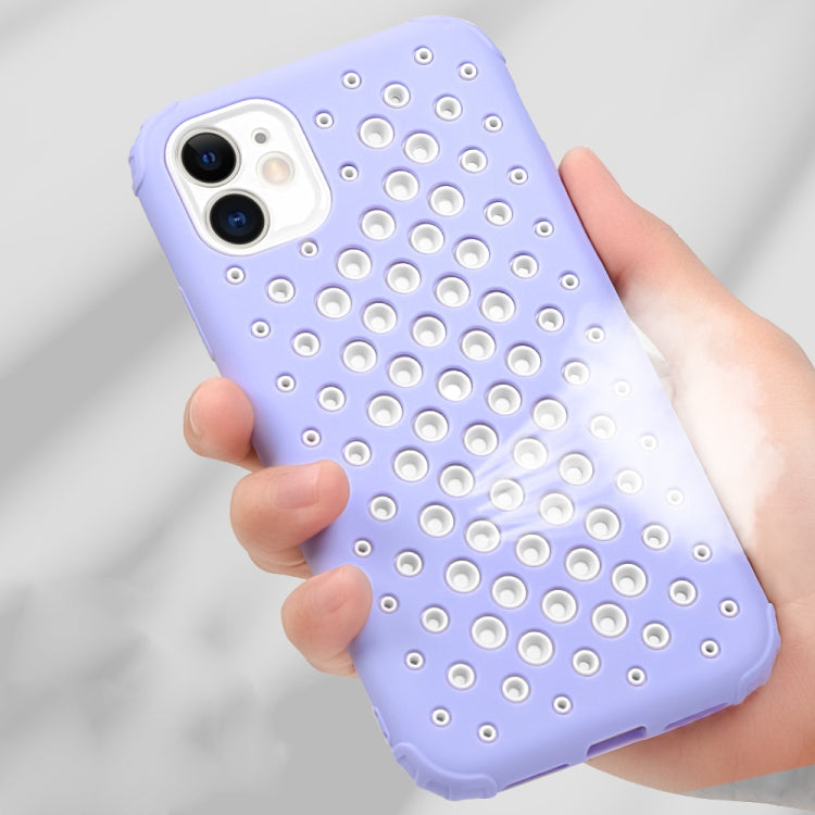 For iPhone 11 Pro Max Candy Color Mesh Heat Dissipation TPU Protective Case