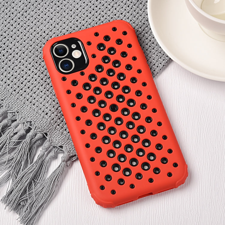 For iPhone 12 mini Candy Color Mesh Heat Dissipation TPU Protective Case