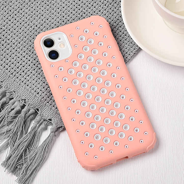 For iPhone 12 Candy Color Mesh Heat Dissipation TPU Protective Case