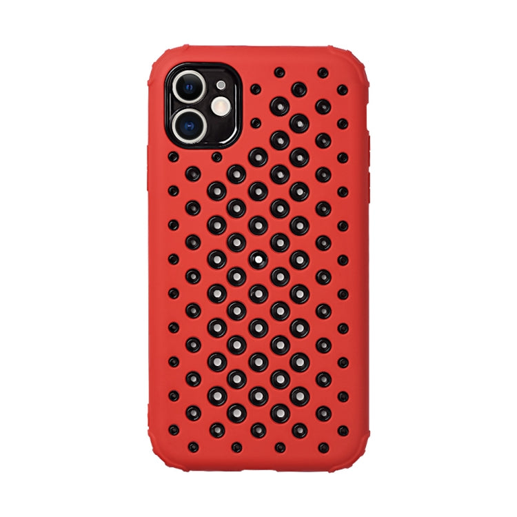For iPhone 12 Candy Color Mesh Heat Dissipation TPU Protective Case