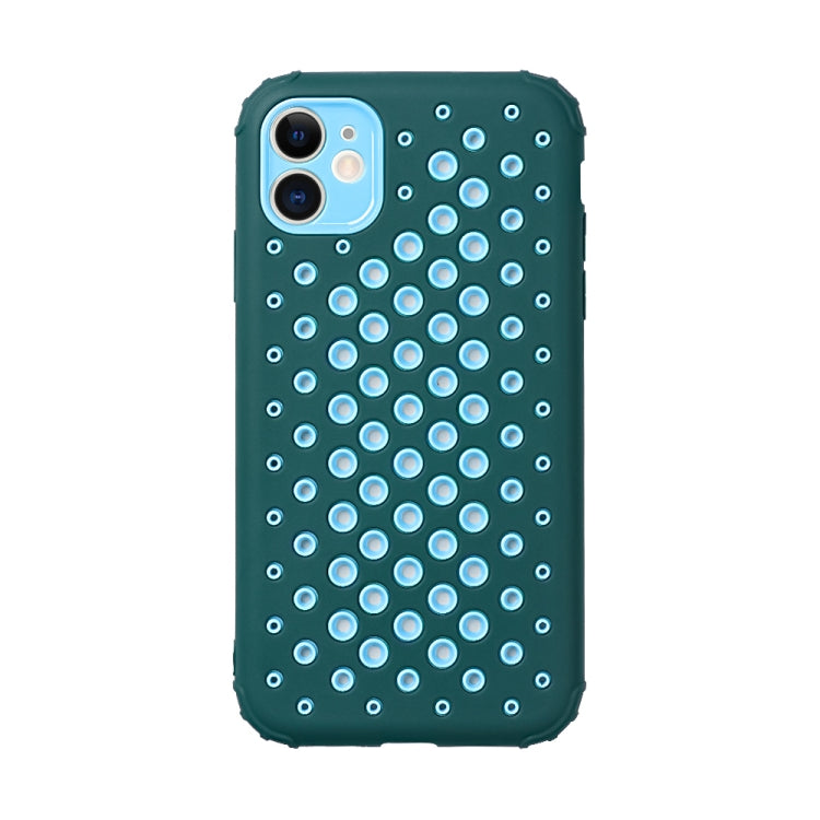 For iPhone 12 Candy Color Mesh Heat Dissipation TPU Protective Case
