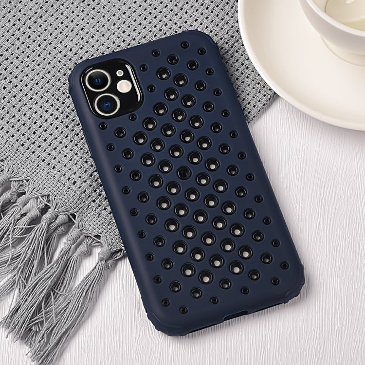 For iPhone 12 Candy Color Mesh Heat Dissipation TPU Protective Case