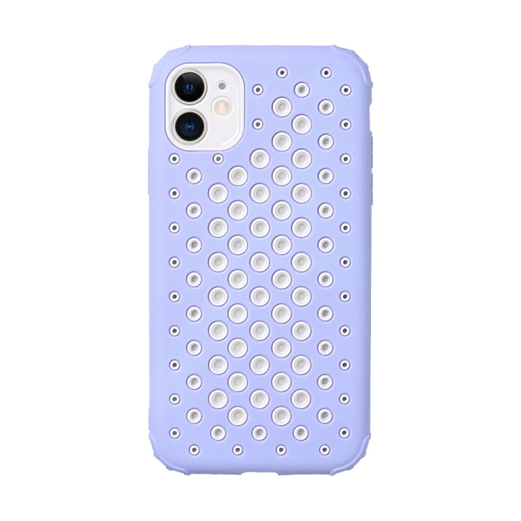 For iPhone 12 Candy Color Mesh Heat Dissipation TPU Protective Case
