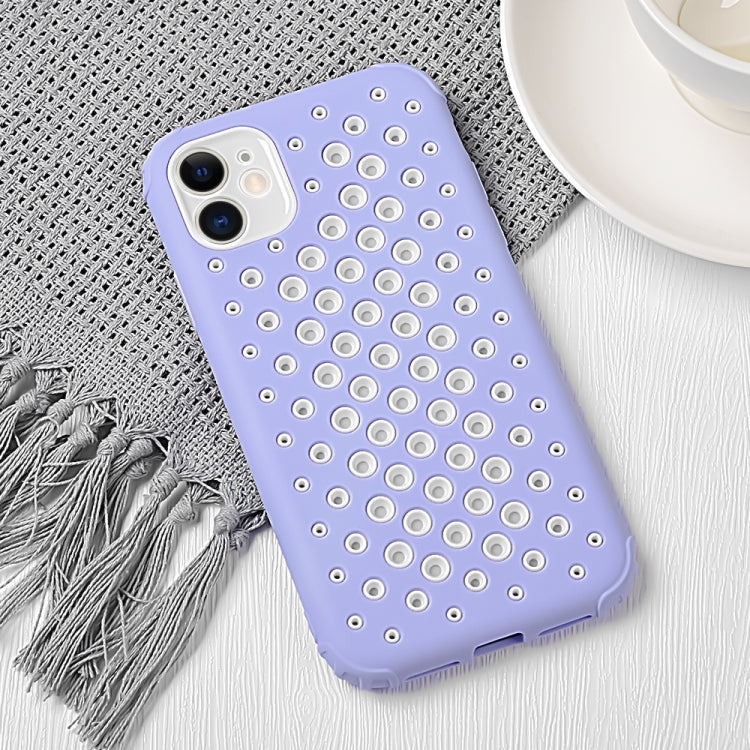 For iPhone 12 Pro Candy Color Mesh Heat Dissipation TPU Protective Case