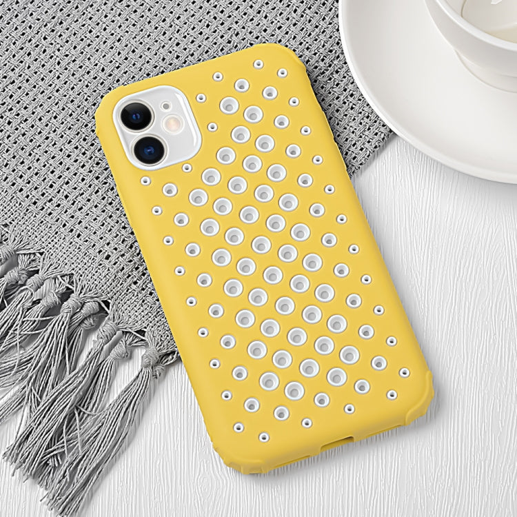 For iPhone 12 Pro Max Candy Color Mesh Heat Dissipation TPU Protective Case