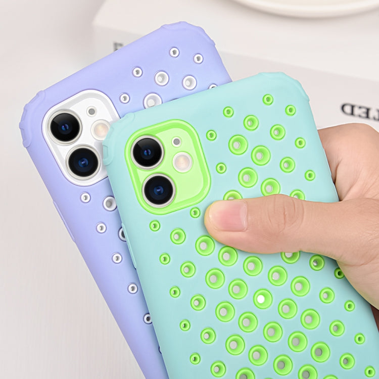 For iPhone 12 Pro Max Candy Color Mesh Heat Dissipation TPU Protective Case