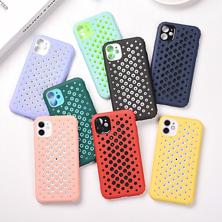 For iPhone 12 Pro Max Candy Color Mesh Heat Dissipation TPU Protective Case