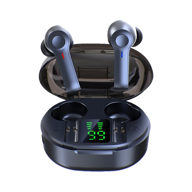 HDW-R22 IPX67 Waterproof Heavy Bass Touch Bluetooth Earphone with Magnetic Charging Box & Three-screen Battery Display
