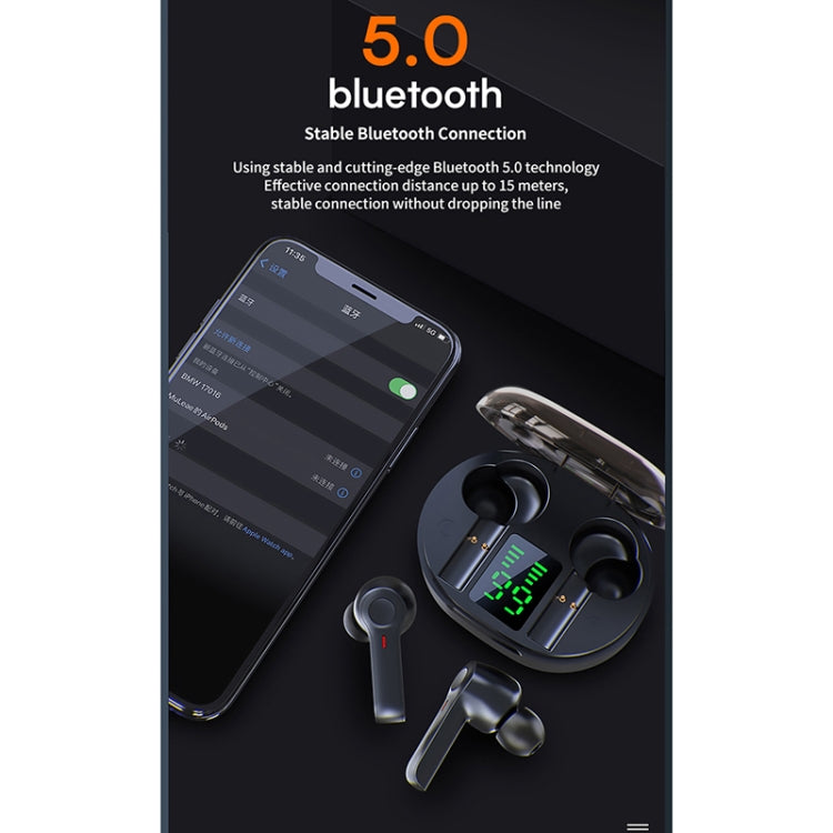 HDW-R22 IPX67 Waterproof Heavy Bass Touch Bluetooth Earphone with Magnetic Charging Box & Three-screen Battery Display
