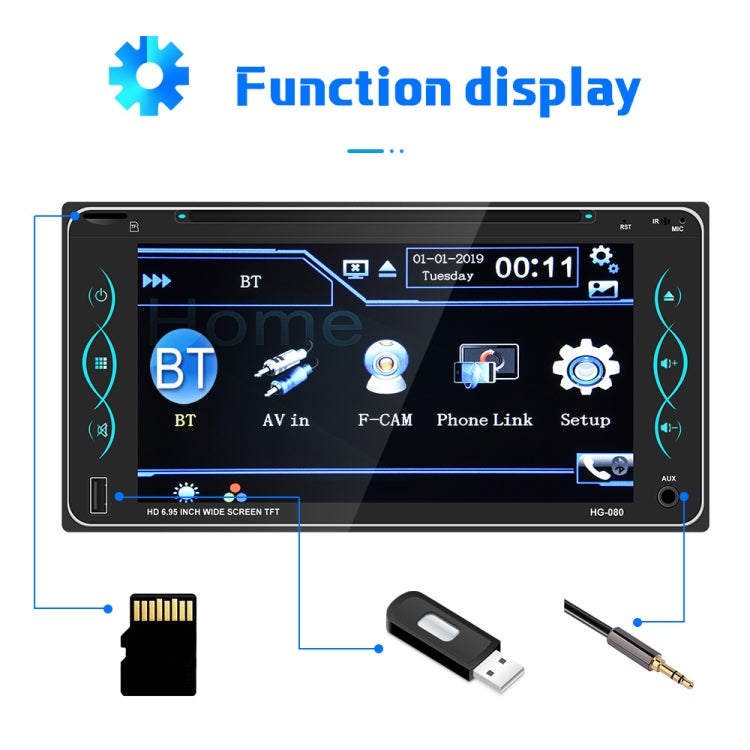 Q3414 6.95 inch Touch Capacitive Screen Car MP5 Player Support FM / Bluetooth with Remote Controler for Toyota Corolla, Style:Standard