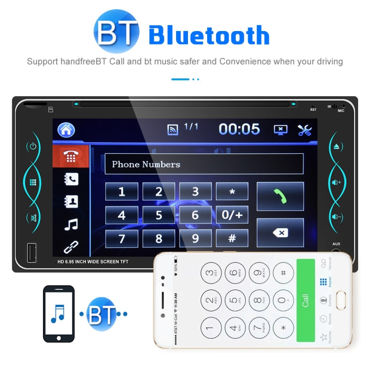Q3414 6.95 inch Touch Capacitive Screen Car MP5 Player Support FM / Bluetooth with Remote Controler for Toyota Corolla, Style:Standard + 4LEDs Light Camera