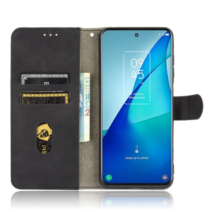 For TCL 20S Solid Color Skin Feel Magnetic Buckle Horizontal Flip Calf Texture PU Leather Case with Holder & Card Slots & Wallet