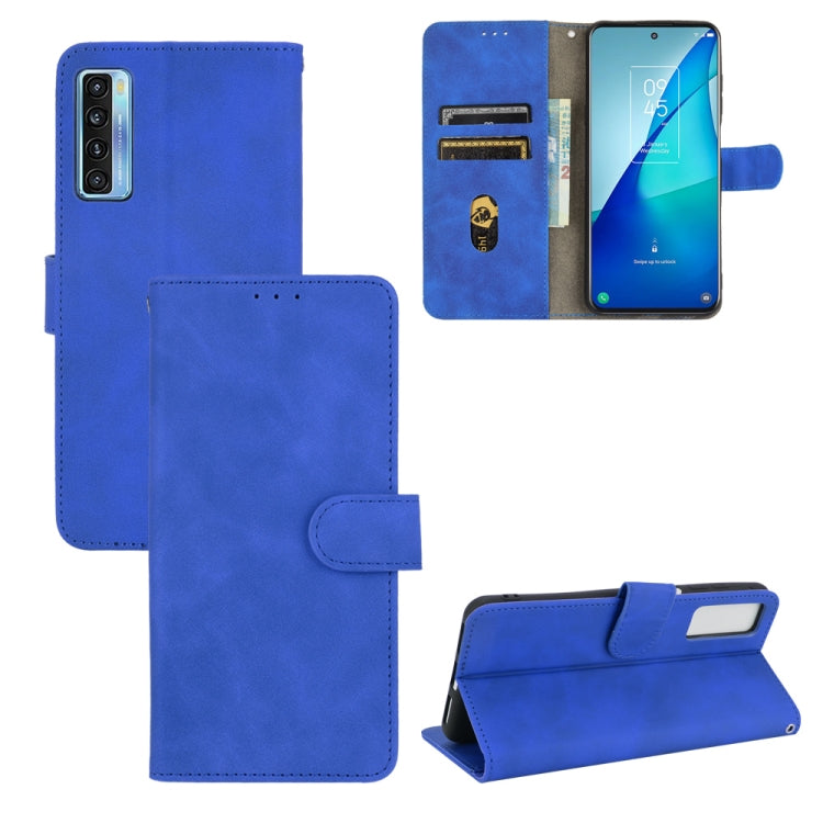 For TCL 20S Solid Color Skin Feel Magnetic Buckle Horizontal Flip Calf Texture PU Leather Case with Holder & Card Slots & Wallet