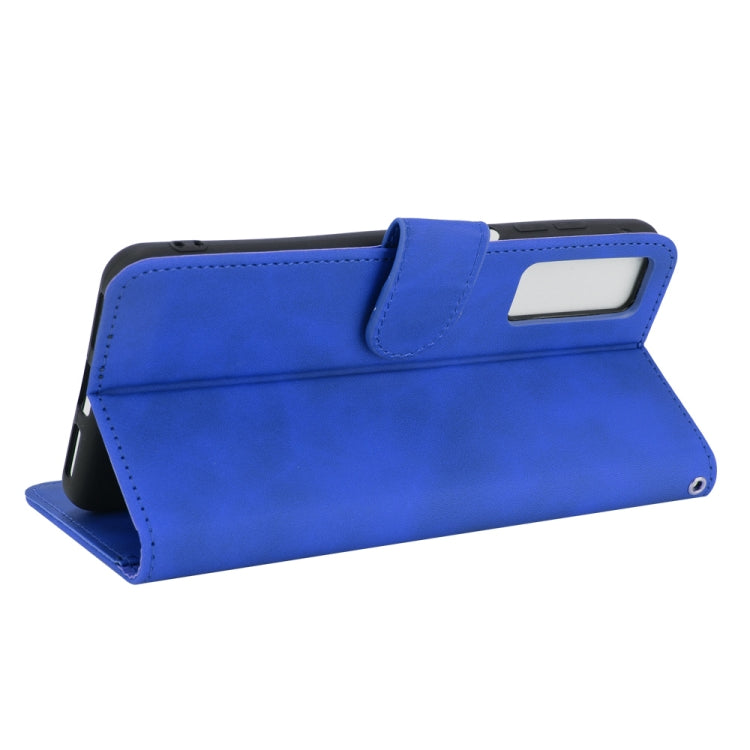 For TCL 20S Solid Color Skin Feel Magnetic Buckle Horizontal Flip Calf Texture PU Leather Case with Holder & Card Slots & Wallet
