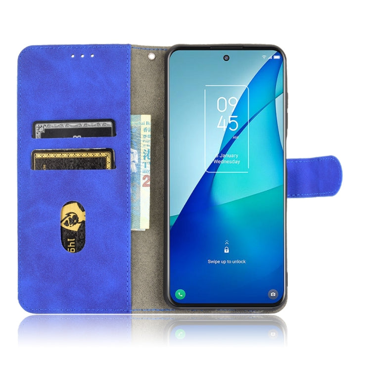 For TCL 20S Solid Color Skin Feel Magnetic Buckle Horizontal Flip Calf Texture PU Leather Case with Holder & Card Slots & Wallet