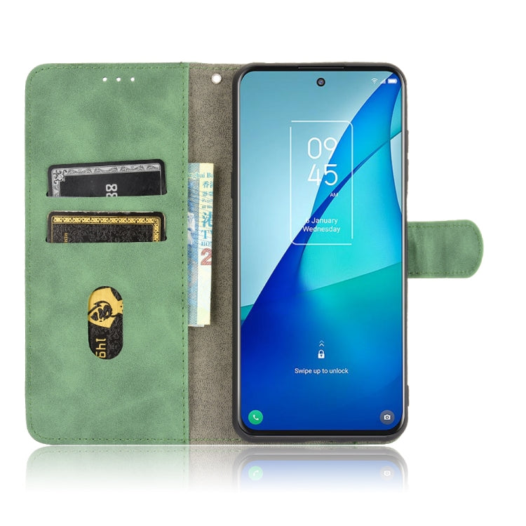 For TCL 20S Solid Color Skin Feel Magnetic Buckle Horizontal Flip Calf Texture PU Leather Case with Holder & Card Slots & Wallet