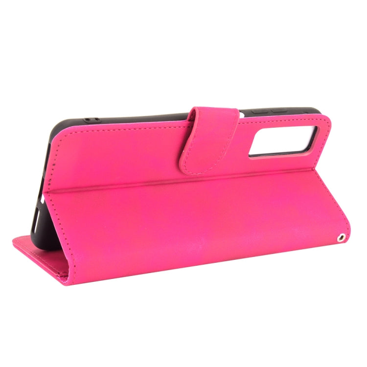For TCL 20S Solid Color Skin Feel Magnetic Buckle Horizontal Flip Calf Texture PU Leather Case with Holder & Card Slots & Wallet