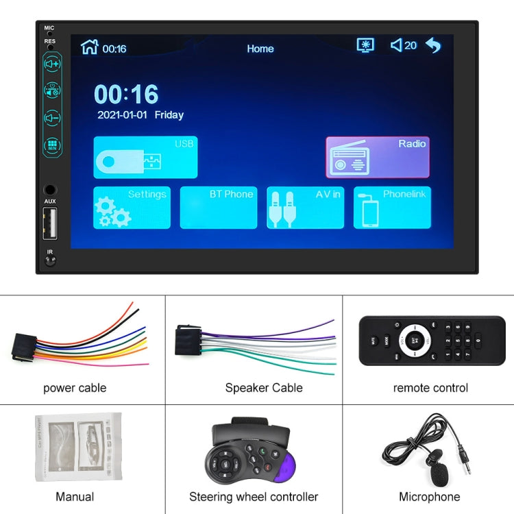 Q3515 7 inch Car Touch Screen HD MP5 Carplay Bluetooth Player Reversing Image All-in-one Machine, Style:Standard