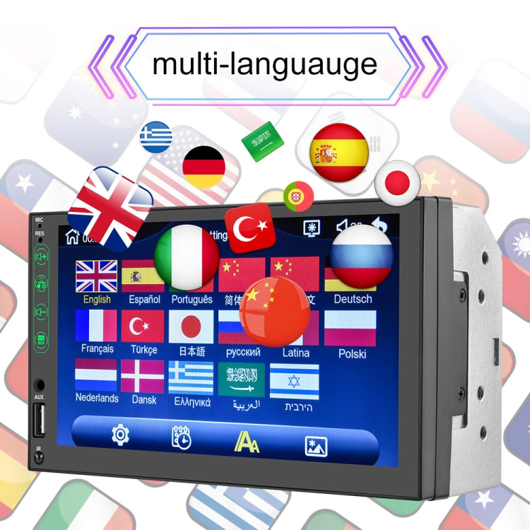 Q3515 7 inch Car Touch Screen HD MP5 Carplay Bluetooth Player Reversing Image All-in-one Machine, Style:Standard + 8LEDs Light Camera