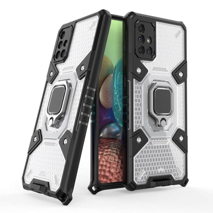 For Samsung Galaxy A71 Space PC+TPU Ring Holder Protective Case